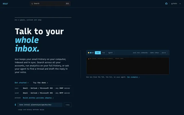 Screenshot of mxr