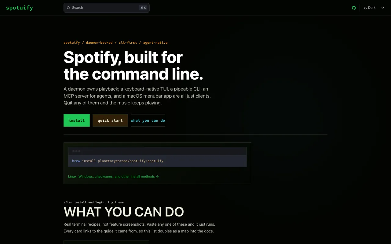 Screenshot of spotuify