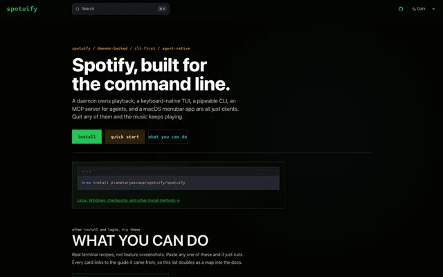 Screenshot of spotuify