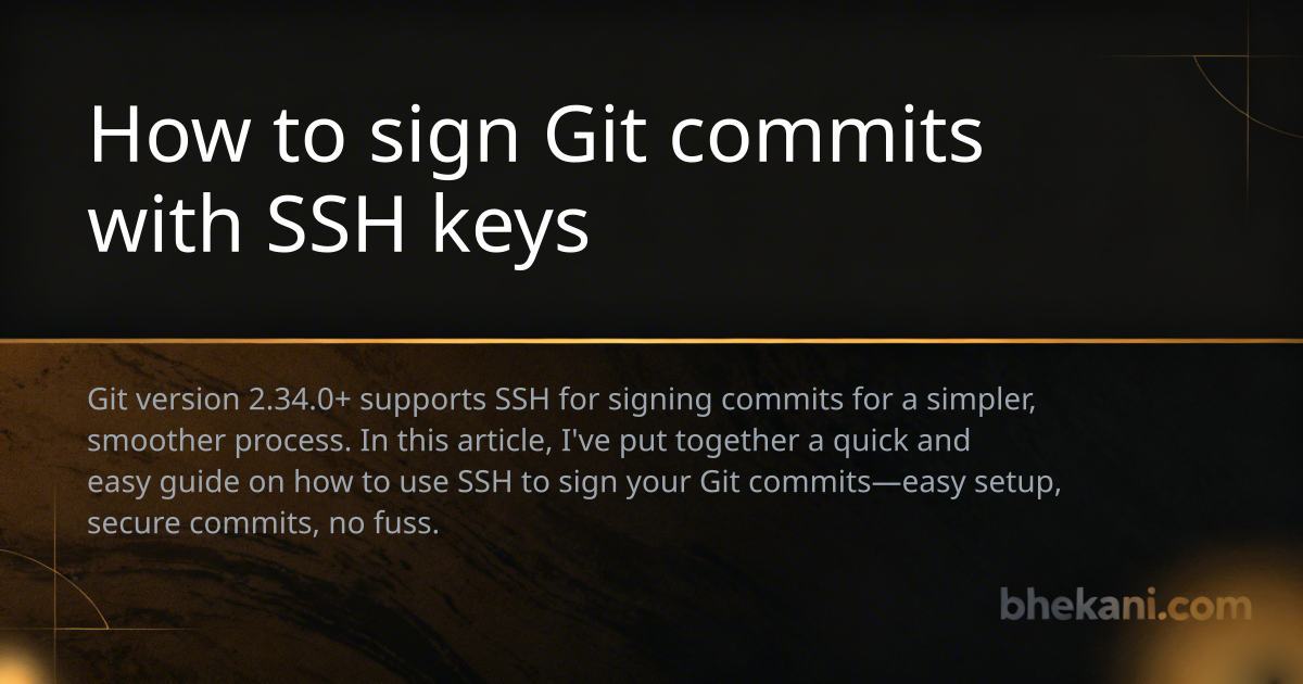 Commitoz How to sign Git commits with SSH keys | Bhekani.com